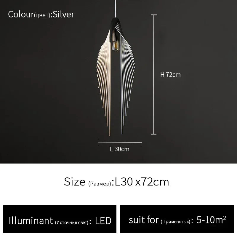 Home Decoration Salon Chandeliers Lustre Modern Nordic Metal Special-shaped Single Head Led Lights Dining Room Living Lightings